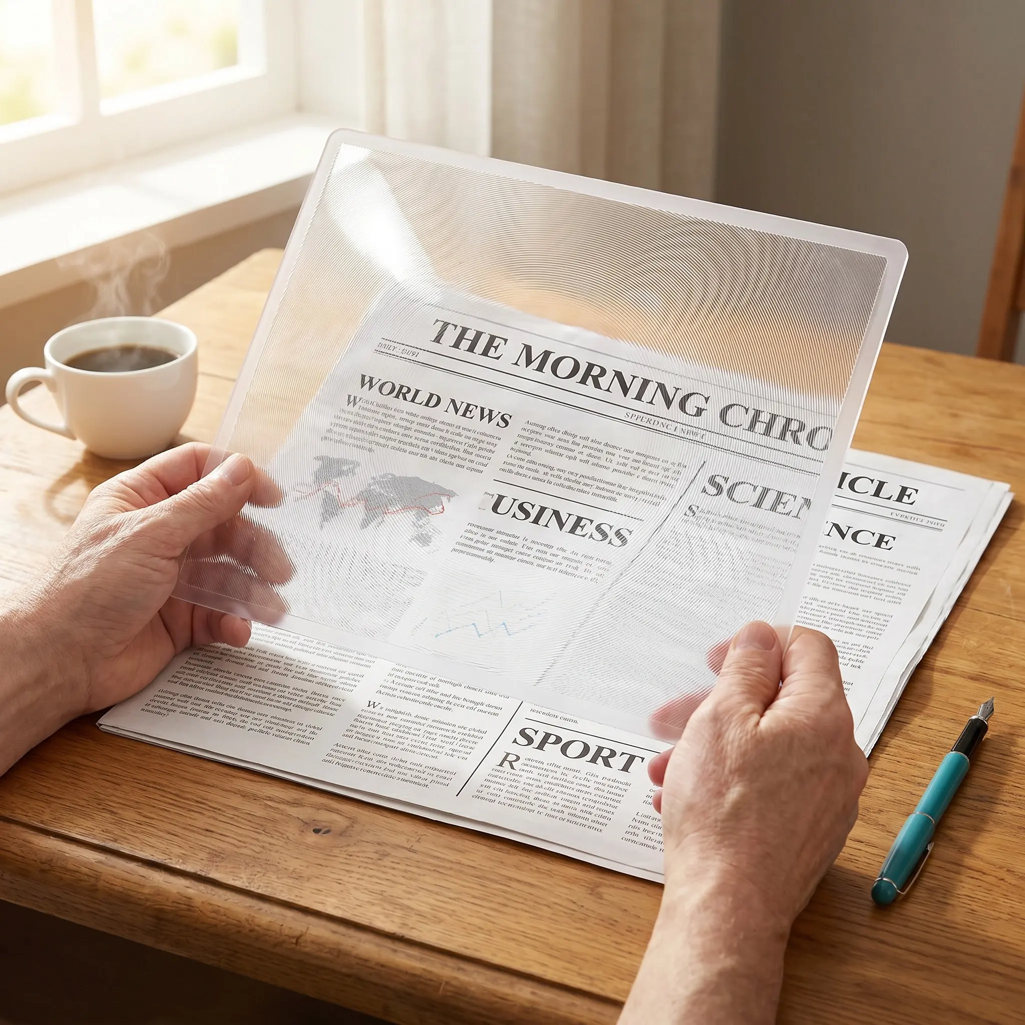 3X Large Full Page Magnifying Sheet 300mmx210mm A4 Size for Seniors Reading Books Writing Drawing Outdoor Use Fresnel Lens PVC