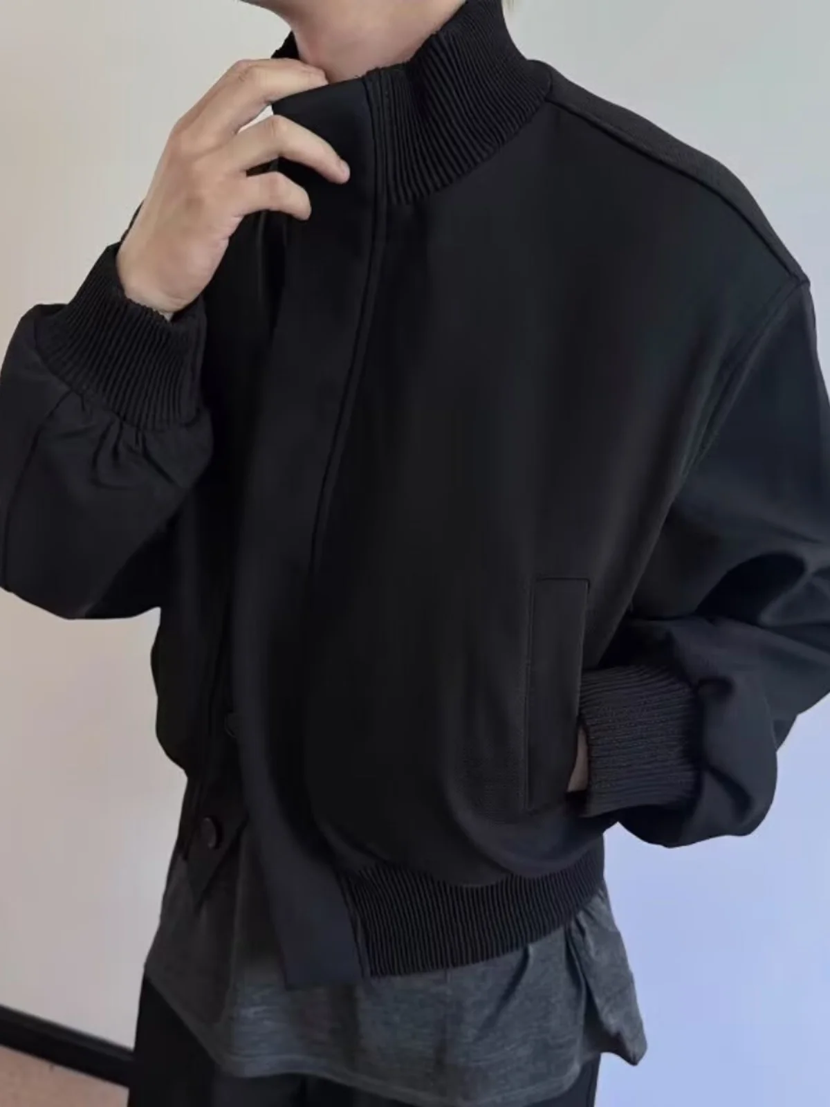 

2025 Spring Autumn ort Wide Men's Woolen Baseball Jaet Trendy Korean Sle Couple Outfits Youth Faion Windproof Coat