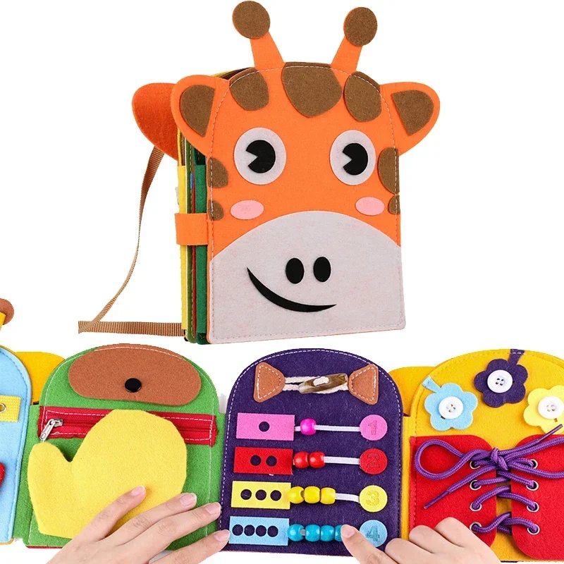 Kids Giraffe Felt Quiet Books Montessori Toys Baby Sensory Activity Busy Book Toddler Learning Life Skill Education Toys Child