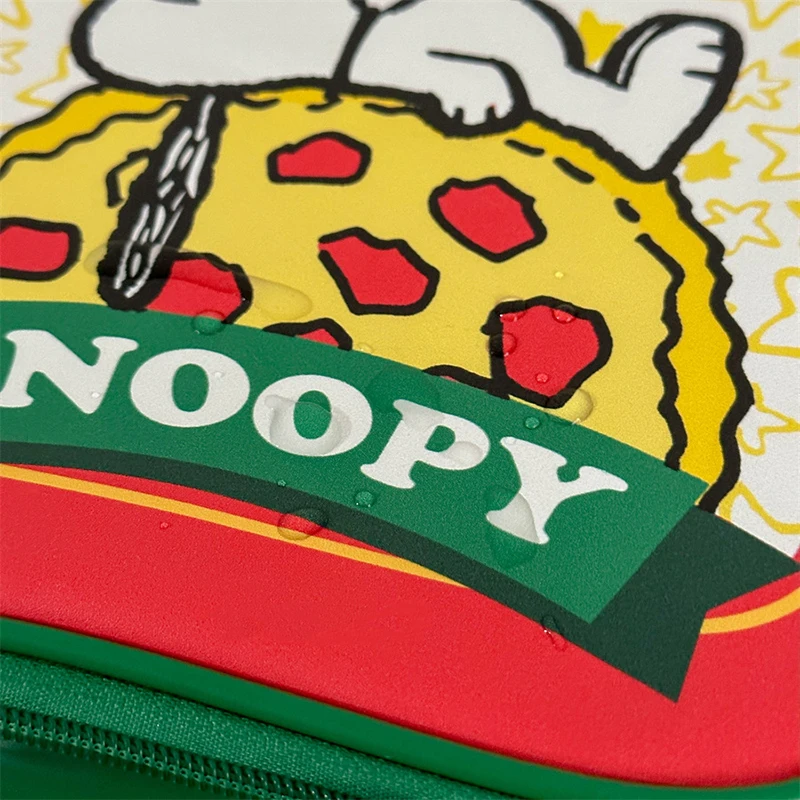 MINISO Disney Cute Print Pizza Snoopy borsa per il trucco di grande capacità borsa per il trucco portatile del fumetto borsa per il trucco della