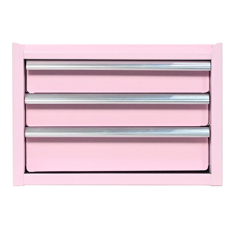 a for3 Drawer Portable Heavy Duty Steel Lockable Tool Chest with Ball Bearing Slides Powder Coated Storage Cabinet and Handle