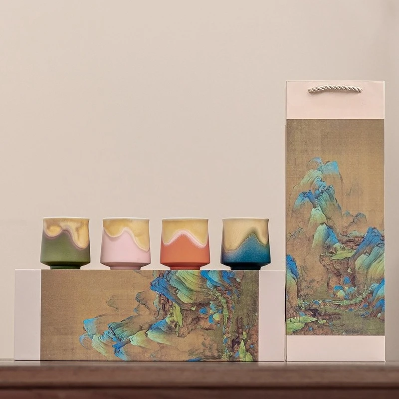 

Chinese Style Ceramic Tea Cup, Festival Cultural and Creative Gift, High-end Host Tea Cup, Gift for Customers, Elders, Souvenirs