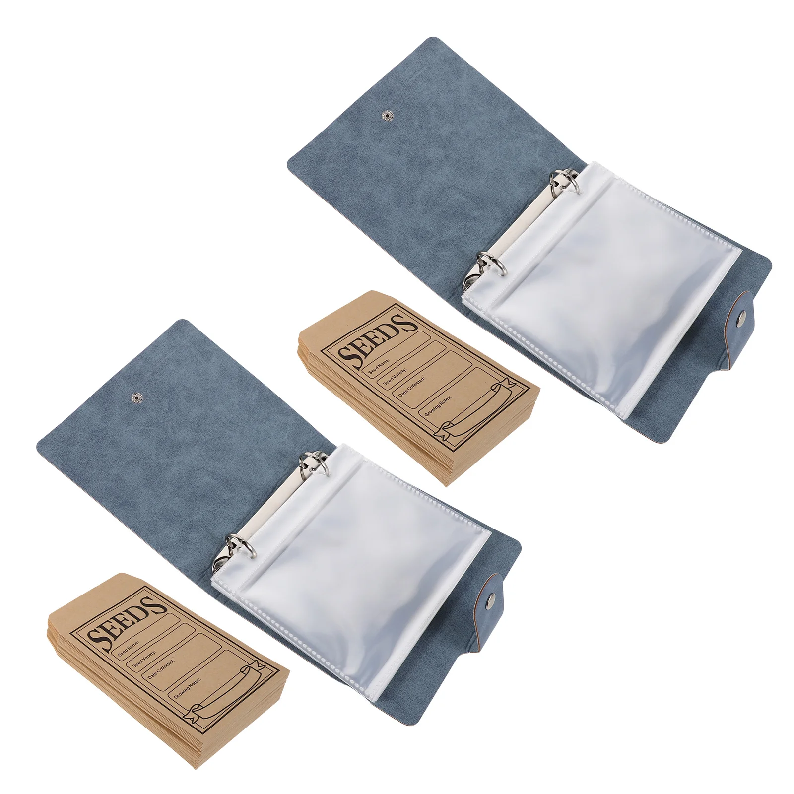

2 pcs Storage Organizer Binder: Large Capacity Pu Seed Packet Holder For Garden Flower Vegetable Seeds, Resealable