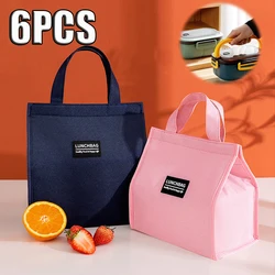 Portable Oxford Lunch Bags Fresh Cooler Pouch For Office Students Convenient Lunch Box Tote Couples Blue Pink Food Container Bag