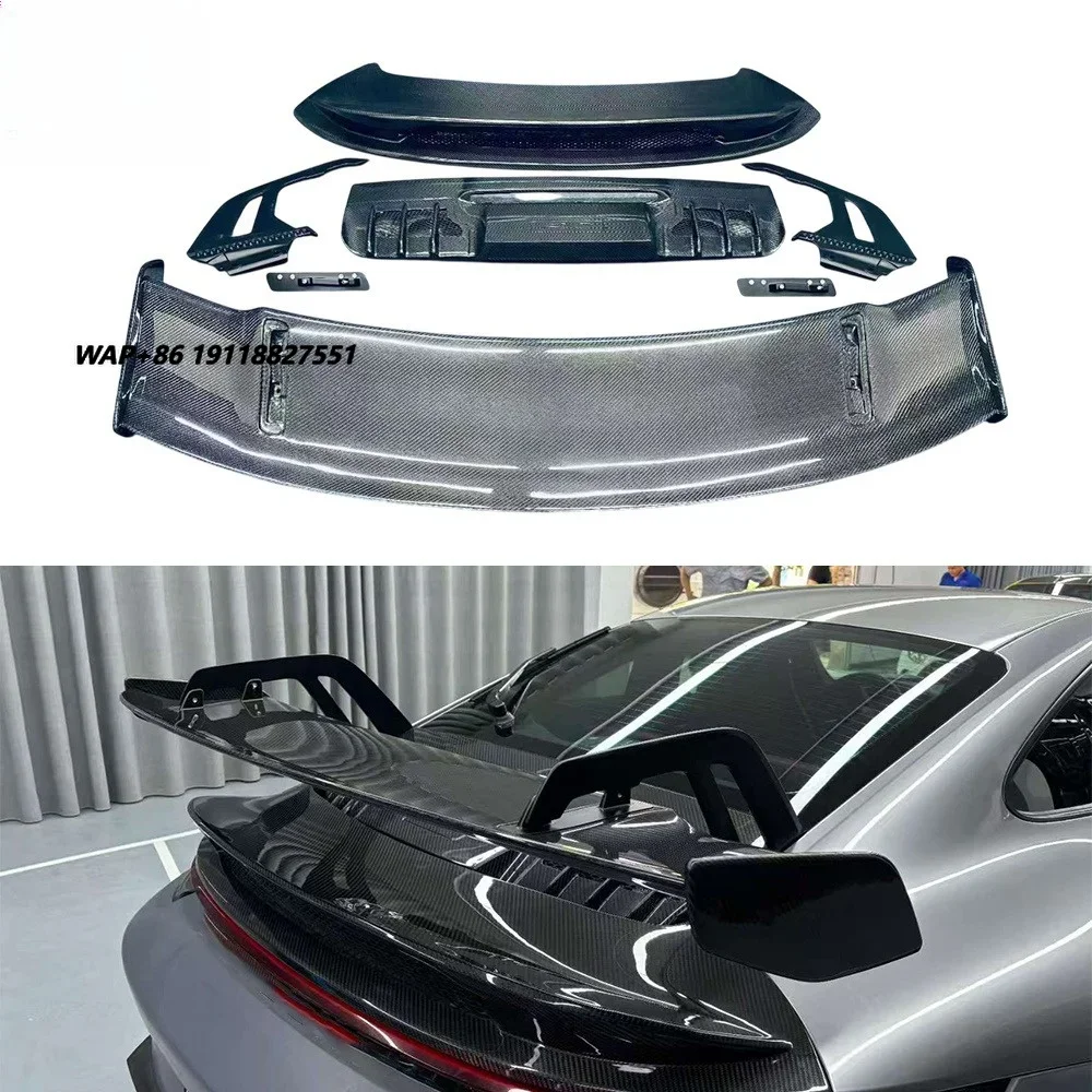Rear Tail Wing Cabriolet Trunk Spoiler for  992 2019-2024 to GT3 Carbon Fiber Tail Wet Carbon 4500