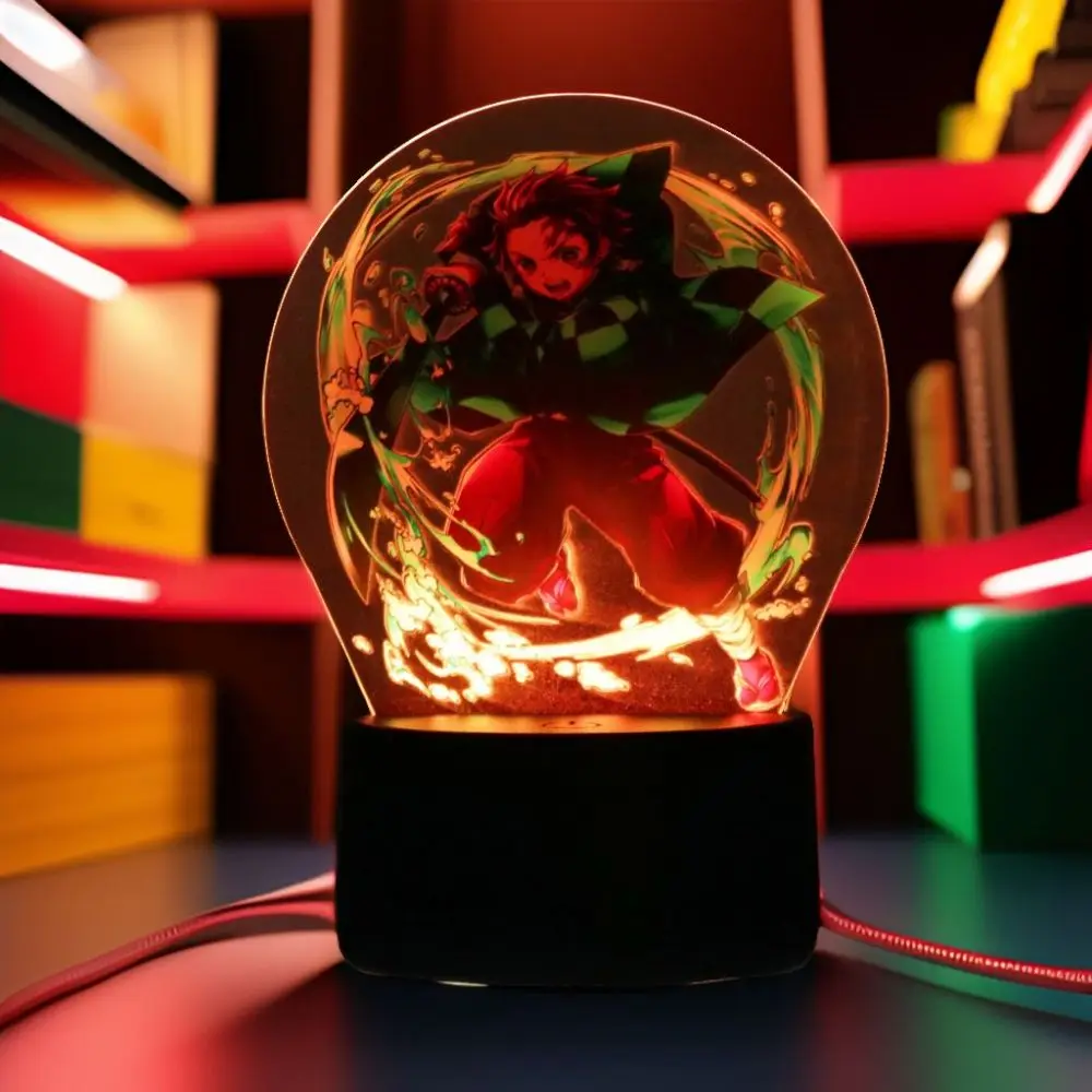 Aemon slayer Led Night Light Figure Kimetsu No Yaiba Nezuko 3D Lamp Bedroom Decor Child nightlight Kids Room Table Lights Gifts