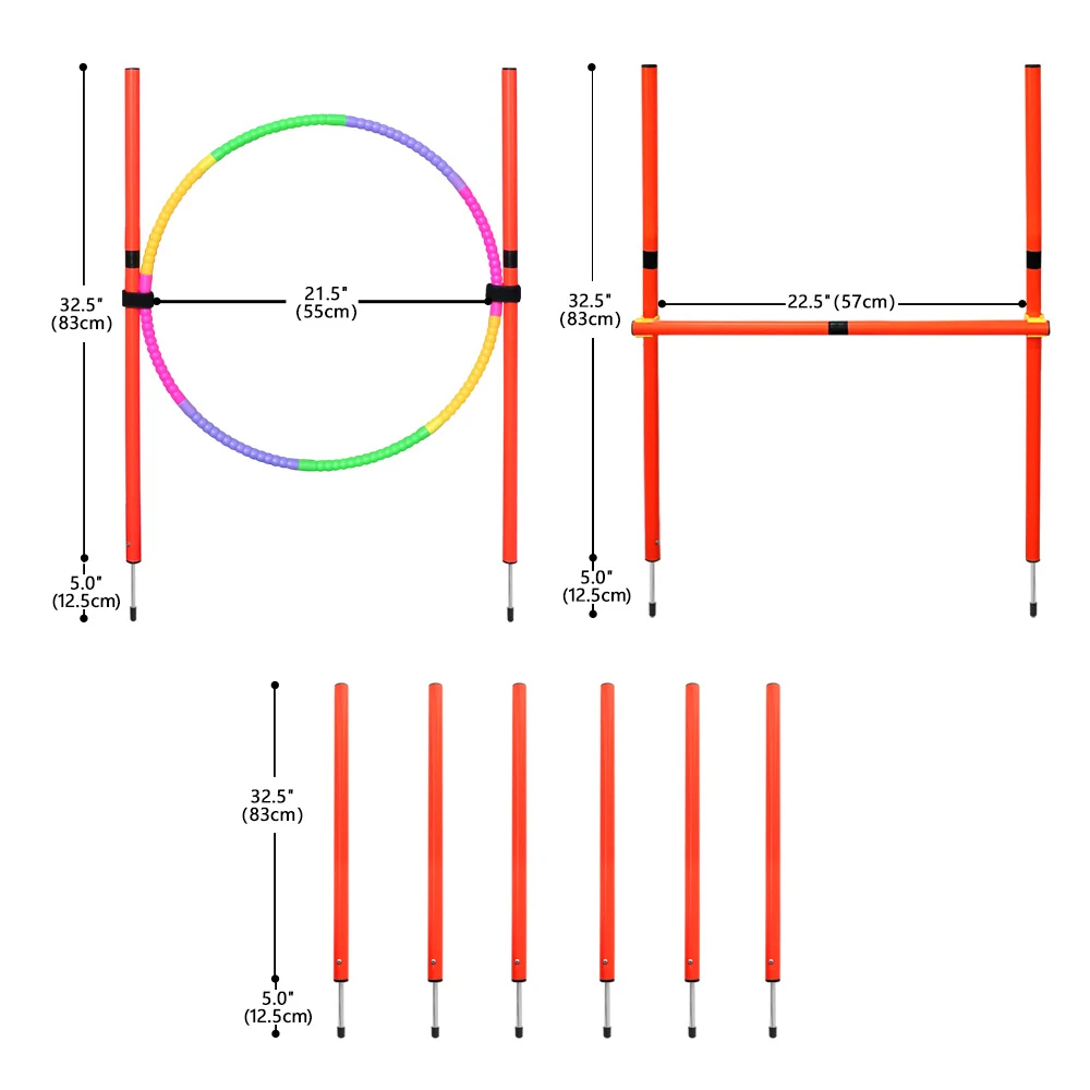 Dog Agility Training Equipment Portable Dog Jumping Tool Outdoor Dogs Running Stake Sports Stakes Pole Pet Agility Equipment Set