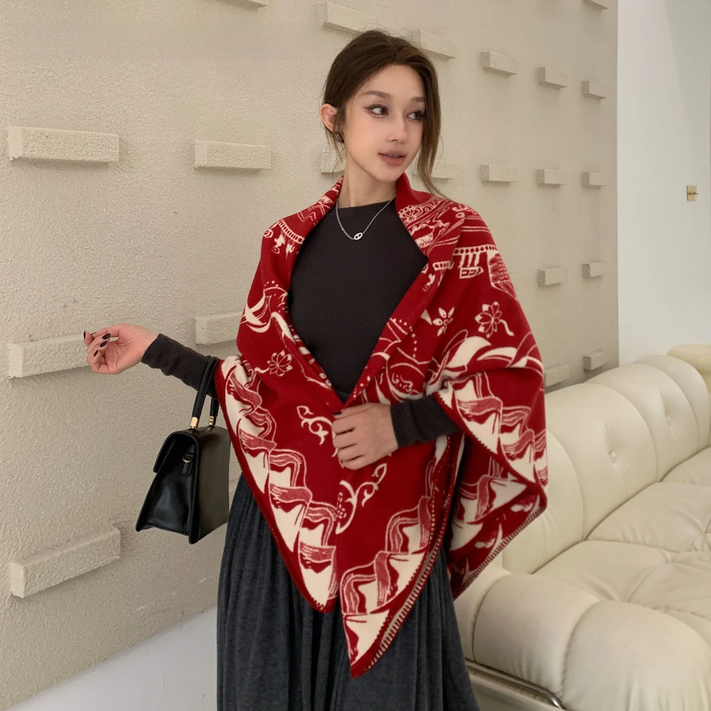 faionable-double-sided-warm-scarf-for-women-charliekelli2026-autumn-winter-aosphere-feel-women's-large-awl-soft-polyester