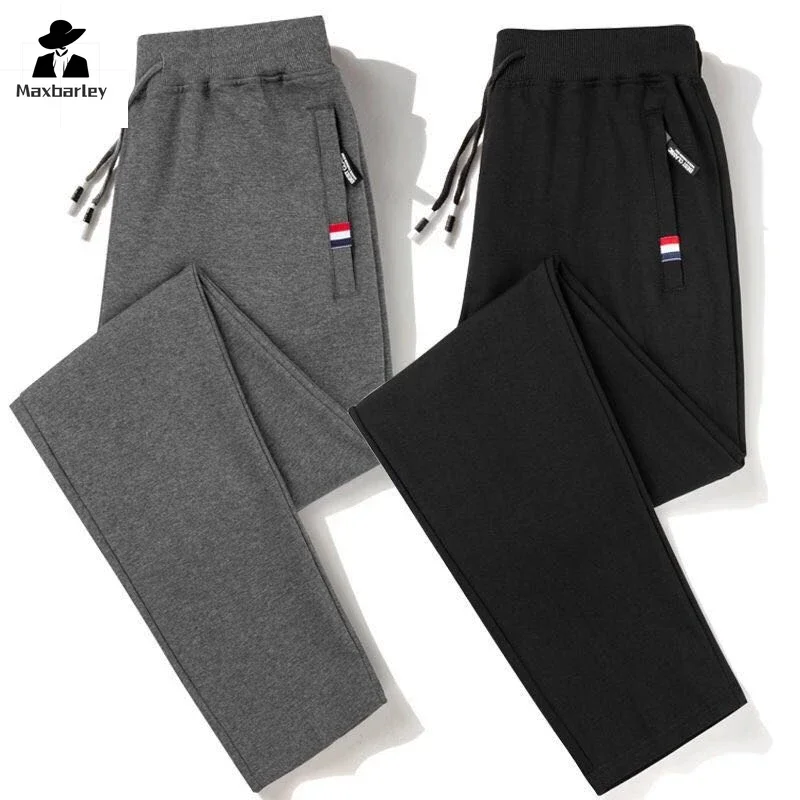 Pantalones rectos de punto sueltos para hombre, ropa de marca de alta gama, pantalones deportivos cómodos para correr al aire libre, moda informal, otoño, 8xl