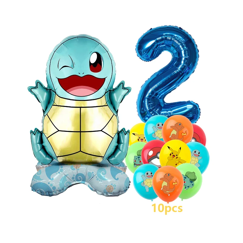 Pokemon Pikachu 32 inch Digital Balloon Set for Children\'s Party Charmander Squirtle Bulbasaur Birthday Foil Balloon Decoration