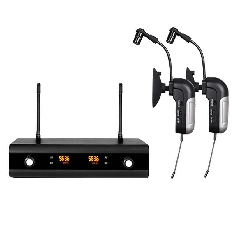 

Микрофон UHF Беспроводные инструменты Саксофон Микрофон 2-канальный