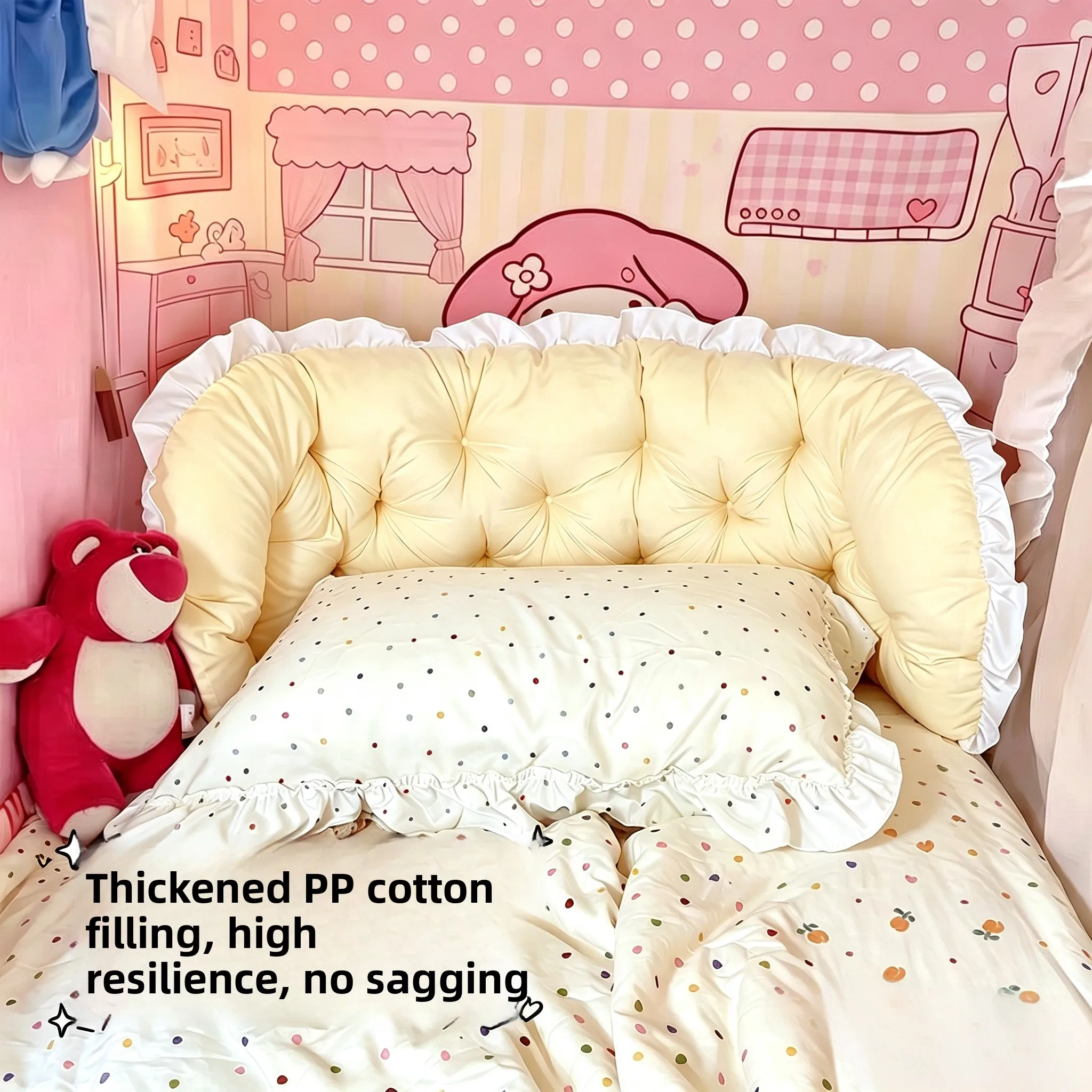 Modern Minimalist Student Dormitory Bed Pillow Backrest Single Bed Soft Pack Anti-Collision Pillow for Reading And Playing Mo...