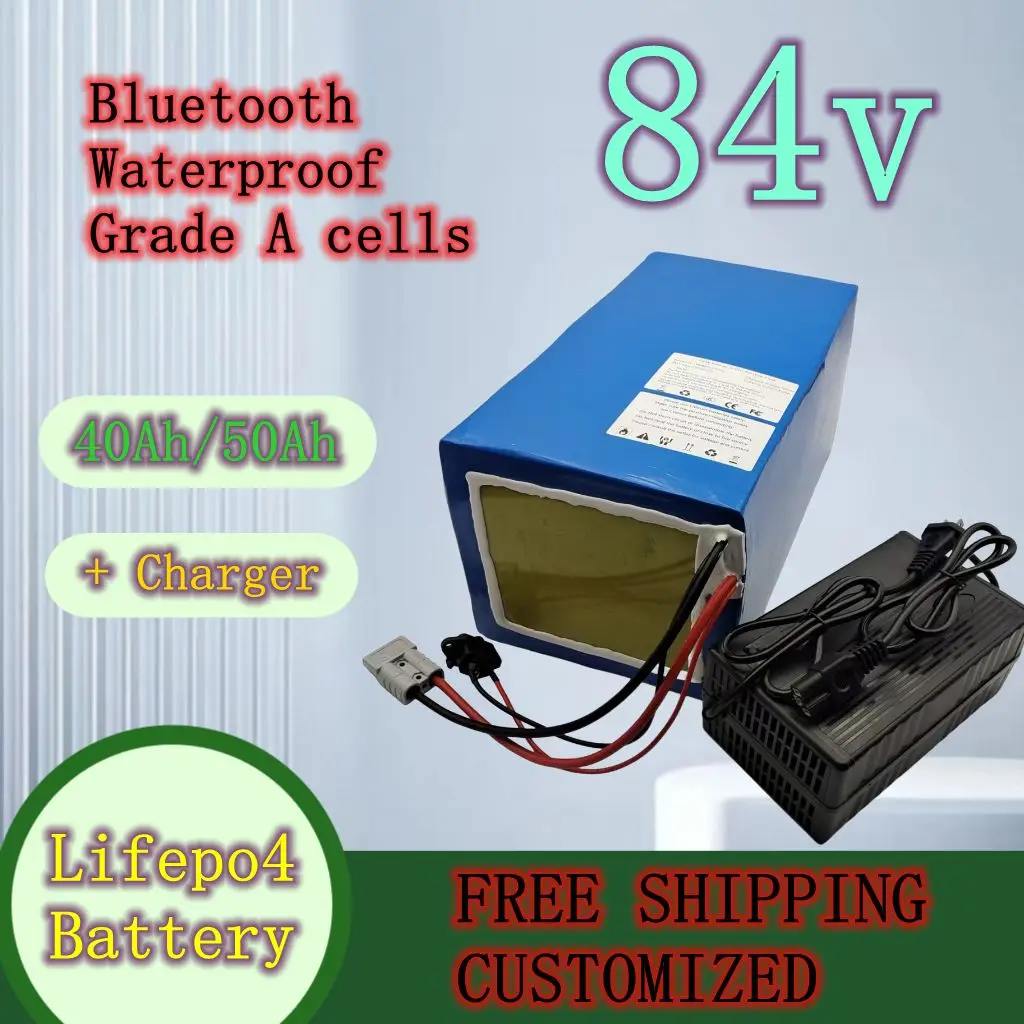 

LiFePo4 27S 84V 24S 72V 40Ah 50Ah lithium battery with BMS for inverter two wheel small vehicle 3000W 4000W 5000W 6000W 0 sold