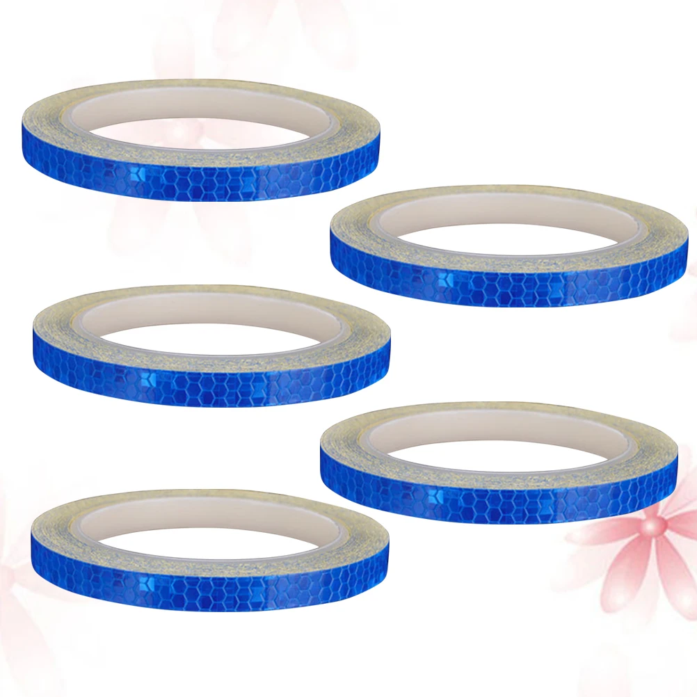 

5 Pcs Reflective Stickers Reflection Tape Bike Decals Motorcycle Blue Scooter