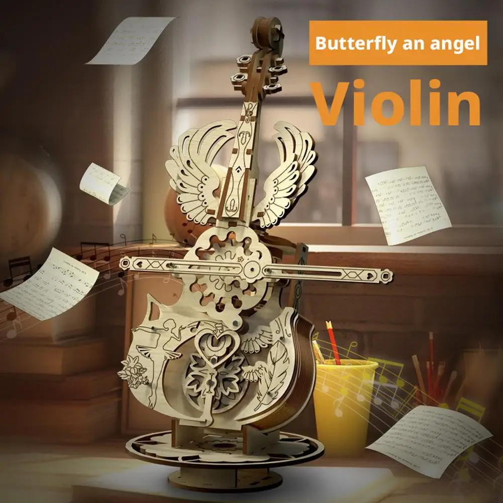 3D Wooden Puzzle Music Box Piano Model Kit DIY Assembly Musical Instrument Building Kits Home Decor Crafts Gift for Adults Kids