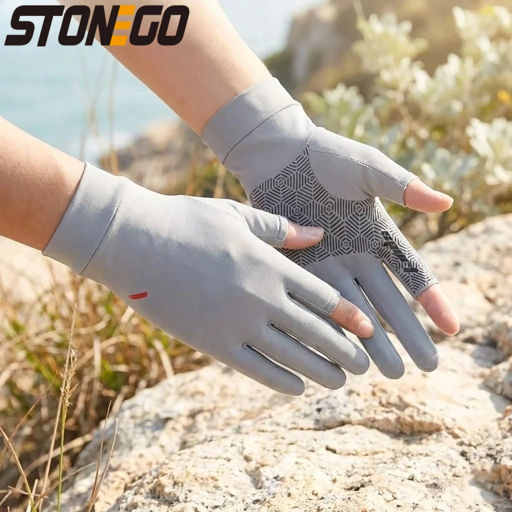 

UV Protective Fishing Gloves for Men Women Breathable Anti Slip Ice Cool Sunscreen Cycling Outdoor Sports Safety Gloves