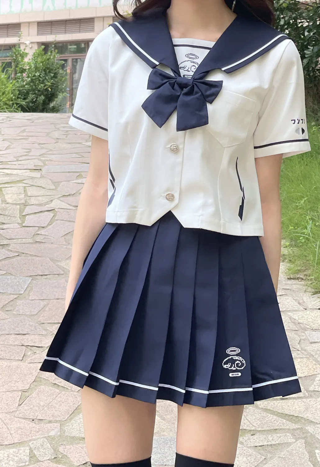 Japanese Style Student Girls School Uniforms Girls Navy Costume Women Sexy Navy JK Suit Sailor Blouse Pleated Skirt