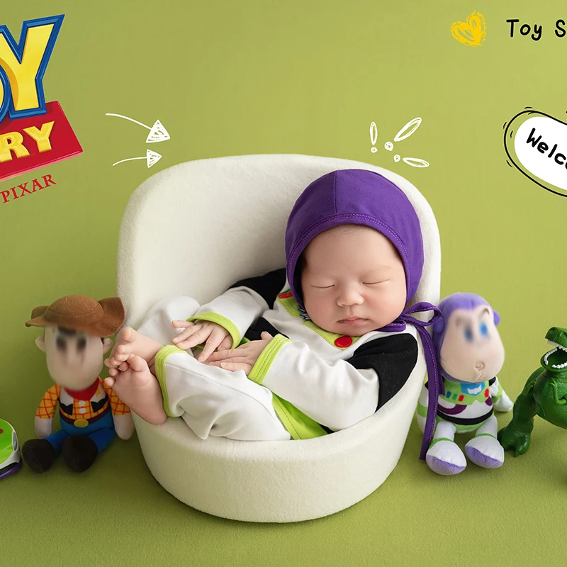 Baby Photography Clothing Newborn Cartoon Doll Props Buzz Lightyear Role-Playing Costumes Set Boys And Girls Photo Accessories