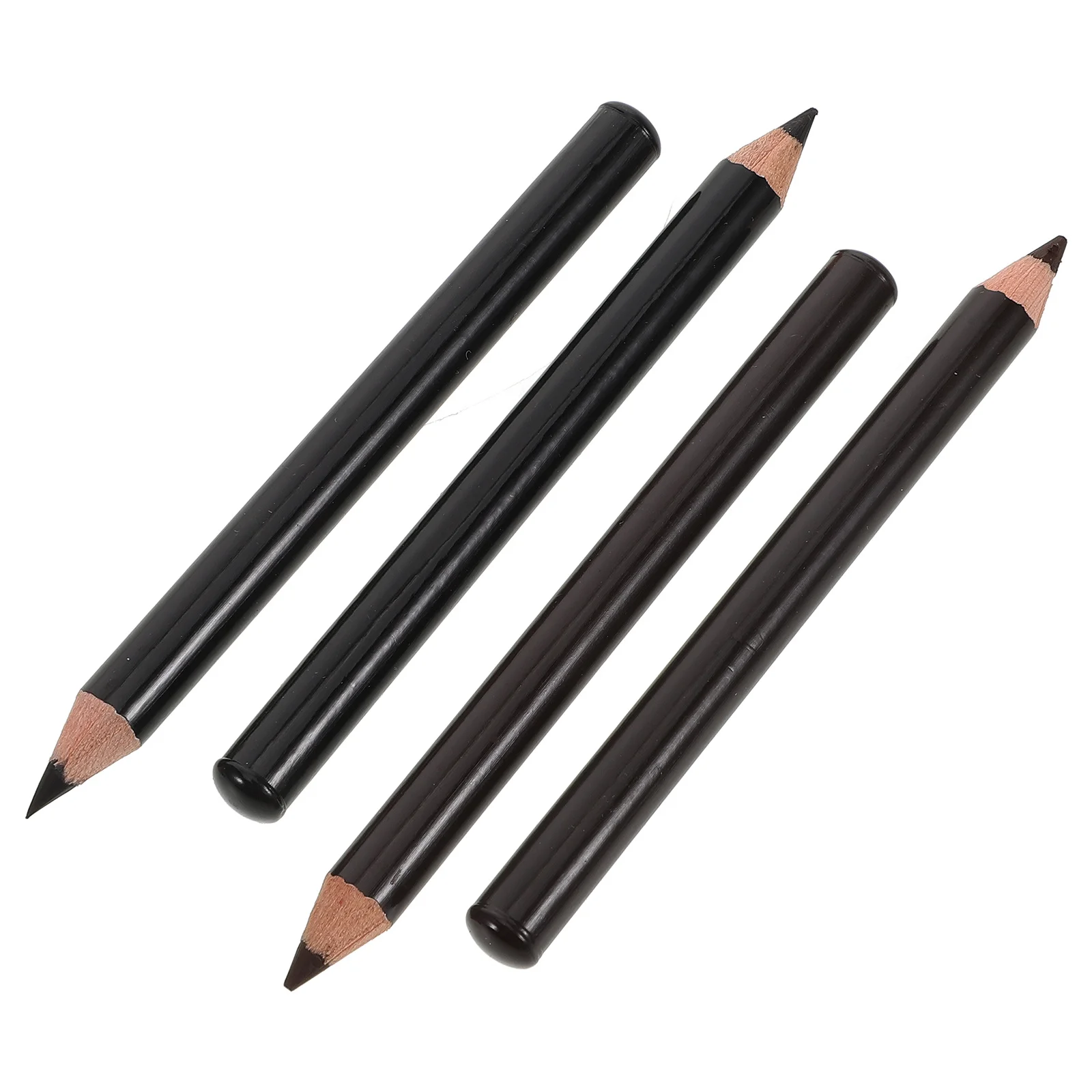 

4Pcs Makeup Brow Wooden Eyebrow Pencils Soft Brown Tone Long Wearing Waterproof Formula for