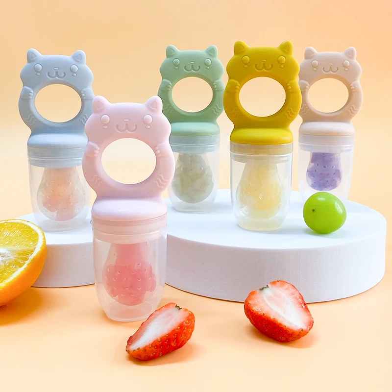 1pcs Silicone Baby Fruit Feeder with Cover Baby Nipple Fresh Food Vegetable Supplement Soother Feeding Teething Pacifier