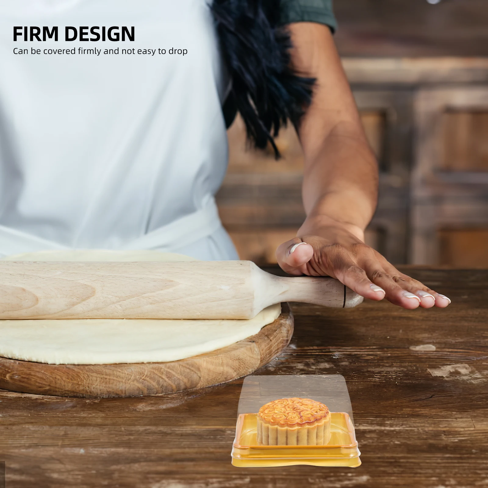 

100Pcs Clear Plastic Moon Cake Box Egg-Yolk Puff Holder Storage Container