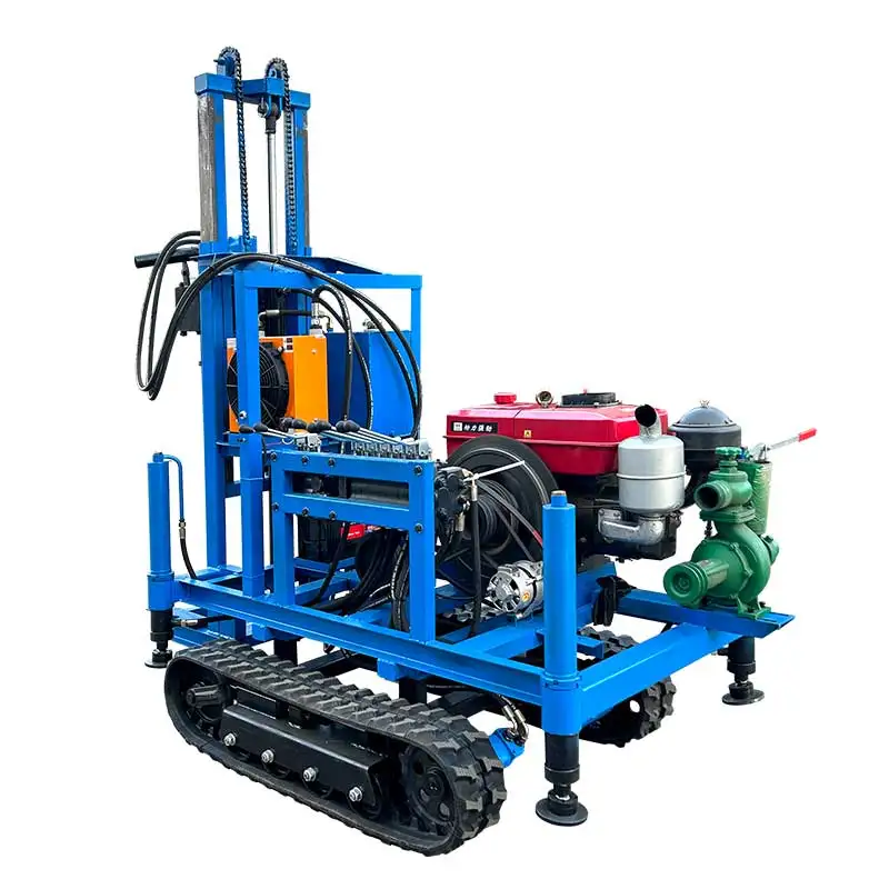 جهاز حفر ديزل مجنزرة 22 حصان عالي الكفاءة مخصص - جهاز حفر آبار المياه بعمق 200 متر #2
