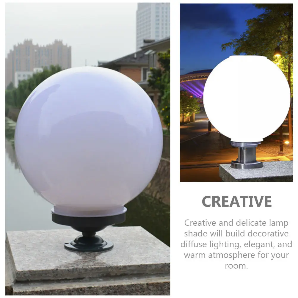 2Pcs Round Ball Shaped Acrylic Waterproof Wall Lamp Shade for Outdoor Indoor Bedroom Living Room Decorative Diffuse Lighting