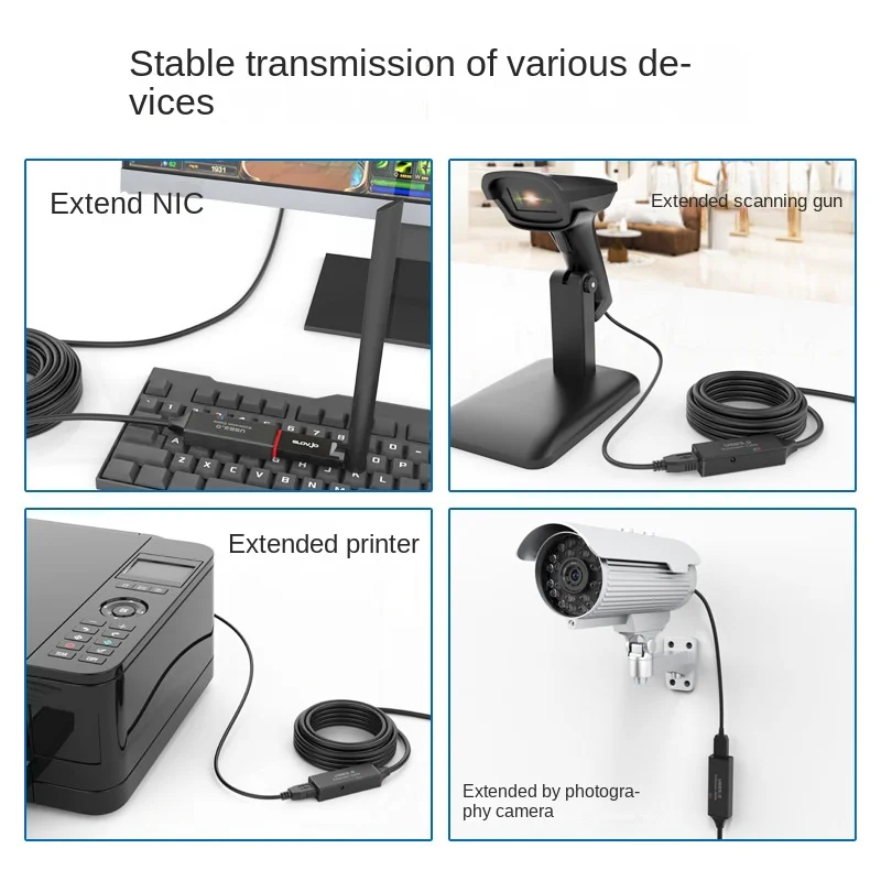 USB 3.0 Extension Cable USB 3.0 Extension Cord with Booster Amplifier USB 3.0 Extender Cable Male To Female 5m 10m 15m 20m