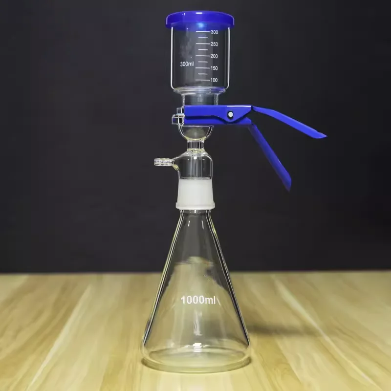 1000Ml Vacuümfilterapparatuur Laboratoriumapparatuur Filterkolf Glasfilter Zandkern Vloeibare Oplosmiddelmembraanfilter Met Rubberen Buis