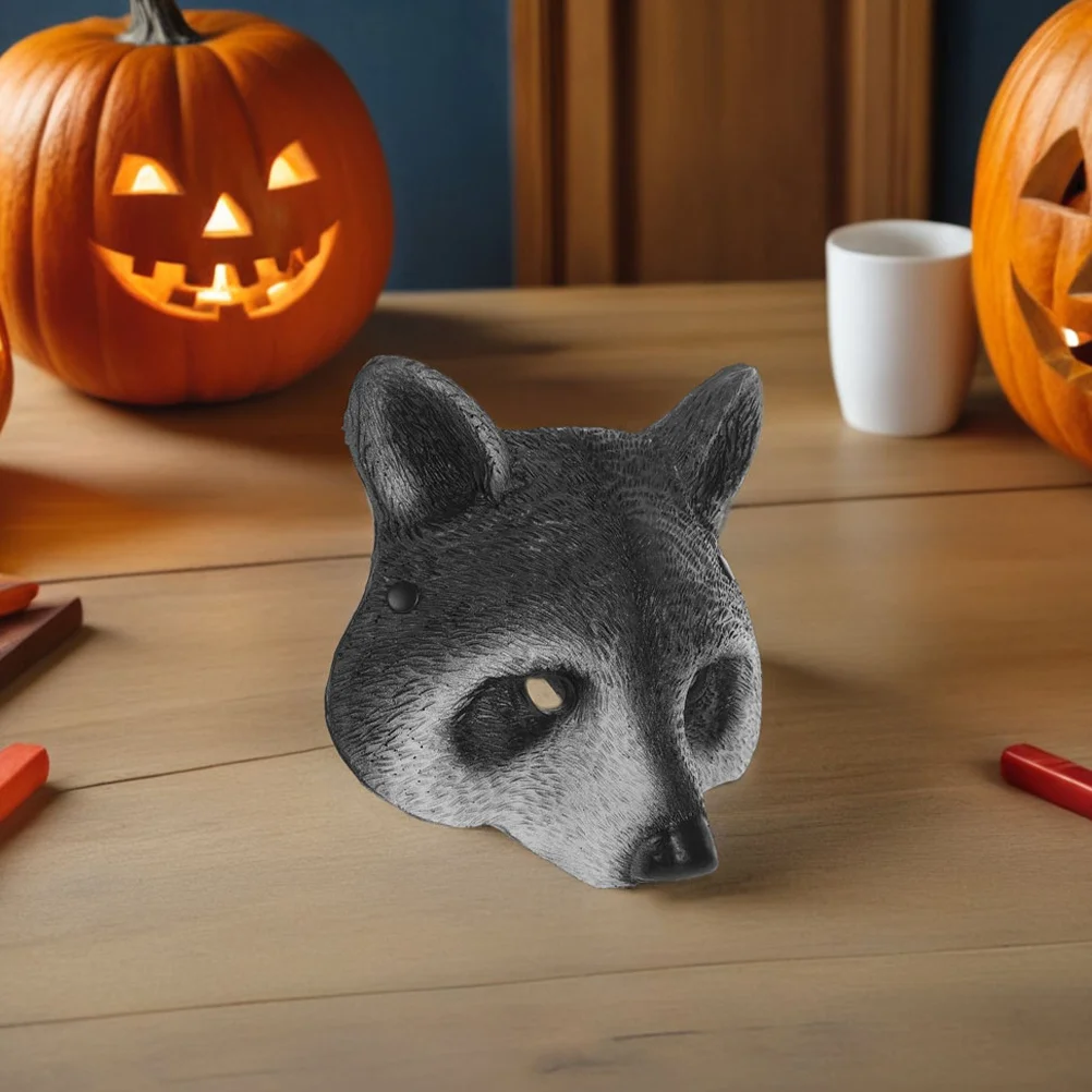 

2Pcs Realistic Animal Half Face Raccoon Mask 3D PU Foam for Halloween Cosplay Carnival Party Mask Cat Raccoon Cosplay Masks