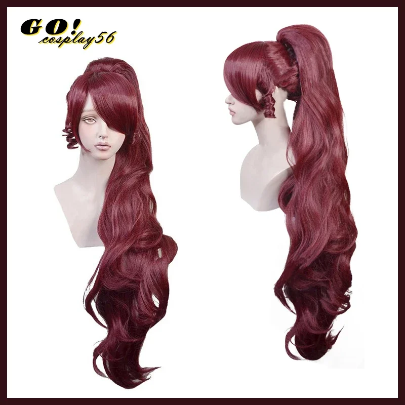 Princess Megara cosplay wig WY long red synthetic hair for adult Halloween red long wig