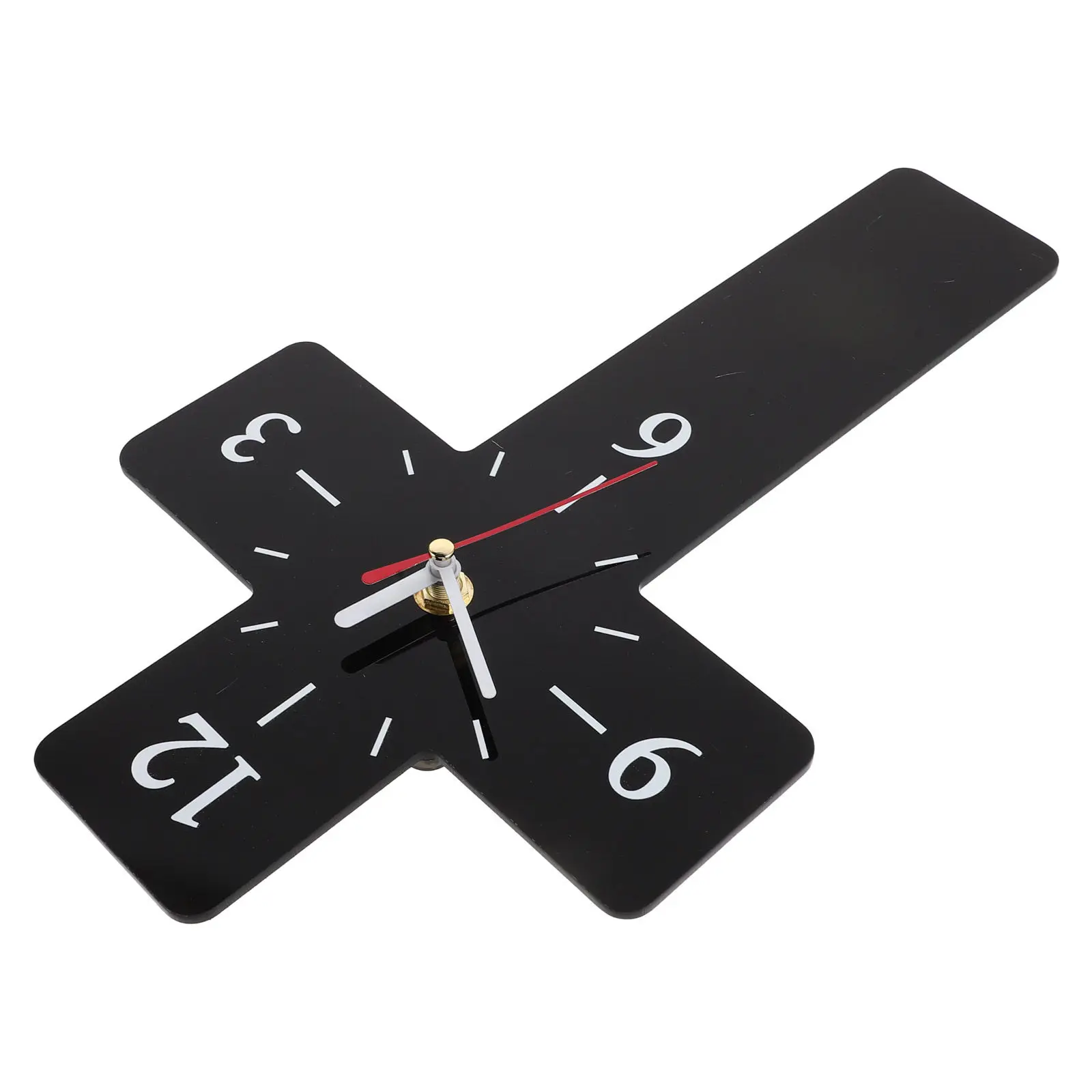 Black Cross Wall Clock Silent Sweep Acrylic Hanging Clock 11.7x7in Christian Home Nursery Bedroom Prayer Room Decor