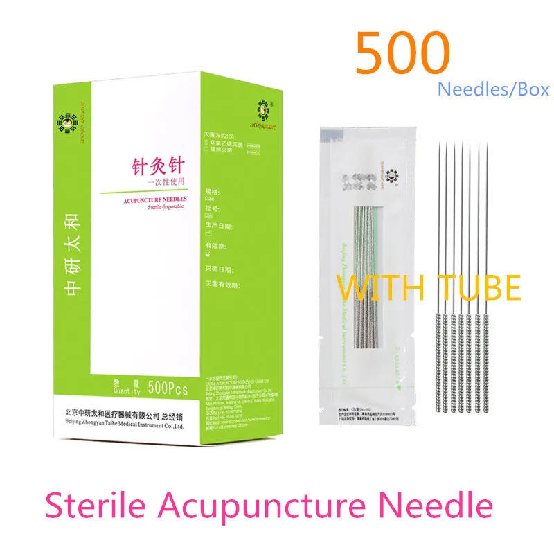 Dropshipping  Acupuncture Needle With Tube ALL Size Acupuncture Disposable Sterile Beauty Massage Sterilze Needle 500Pcs/Box