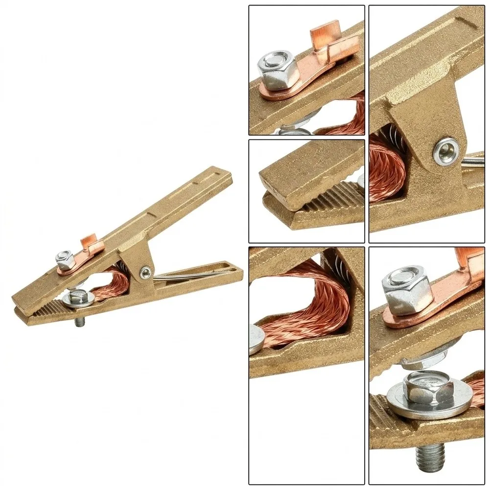 Cast Copper Ground Clamp 260A for High Power For Welding and For Plasma Cutting Serrated Jaw Design 100kg Clamping Strength