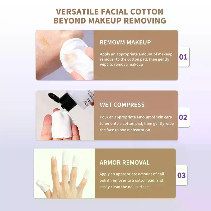Disposable Makeup Cotton Pad 100/120pcs Soft Round Three Layer Facial Cleaning Wipes Makeup Remover Beauty Cosmetic Cleaning