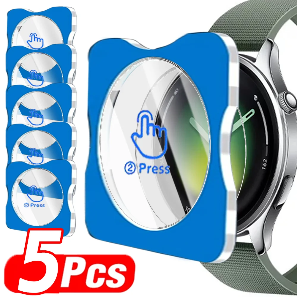 

5-1pcs Easy Installation Tempered Glass for Xiaomi Watch 5 Screen Protector 9H Hardness Anti-Scratch HD Clear Positioning Film