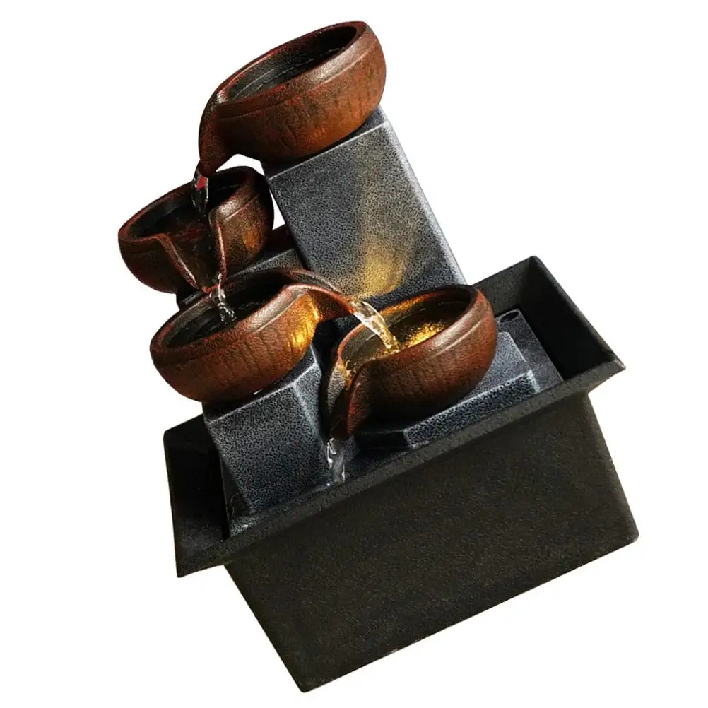 

Desktop Fountain Mini Tabletop Waterfall Adornment Home Office Decorative Plastic Material Long Last Use Household Furnishing