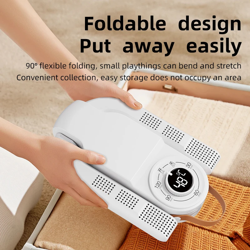مجفف أحذية قابل للطي سريع الجفاف مع وظيفة مؤقت لمزيل رطوبة الأحذية المنزلية للمهاجع #3