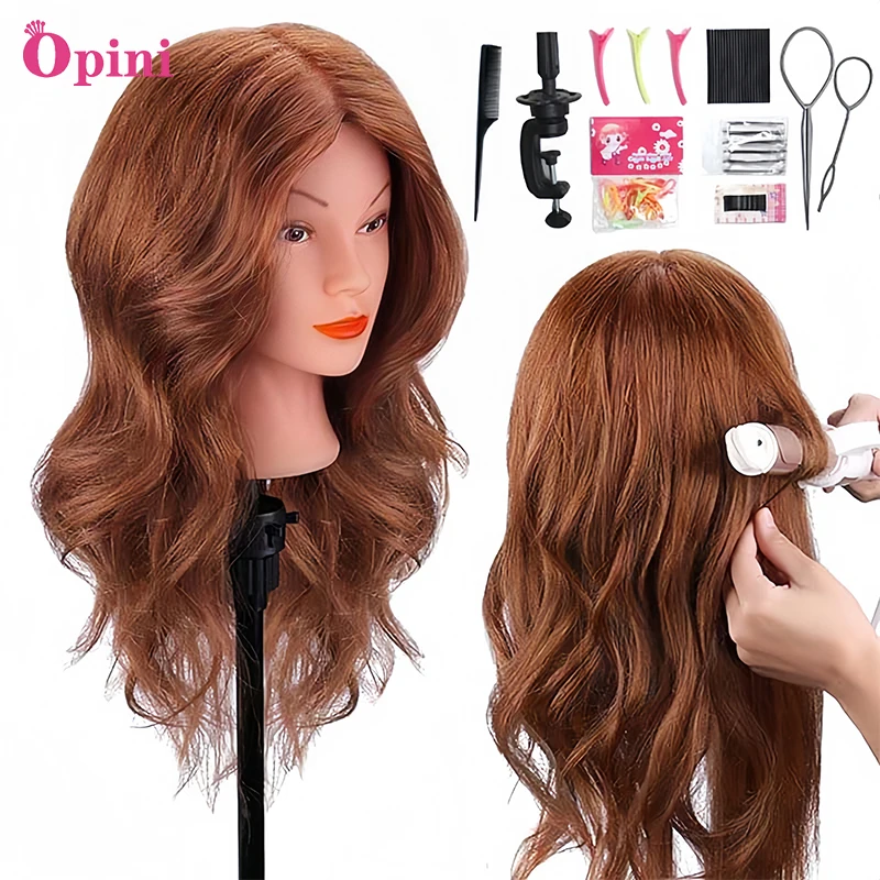 

Mannequin Head with 100% Real Hair 22"-24" Cosmetology Manikin Head Hair Styling Headairdressing Practice Training Doll Head