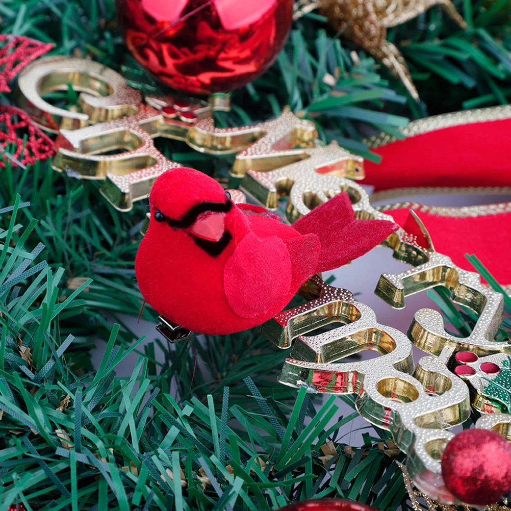 

10Pcs Christmas Birds Pendant Artificial Red Cardinal Hanging Decoration Tree Party Garden Decor Tree Branches Birds