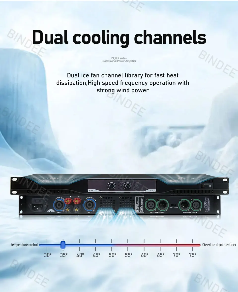 2/4 channel professional digital power amplifier for DJ church wedding school performance home outdoor activity equipment