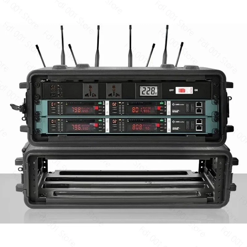 Custom 3U Rolling Pro Audio Rack Box Storage Flight Kit with Wheeled OEM/ODM Support