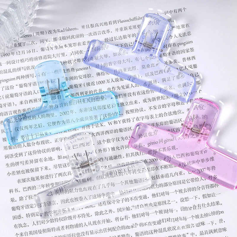 Transparent Jelly Hand Account Clips Large Capacity Student File Organizer Portable Storage Binder for School Office Stationery