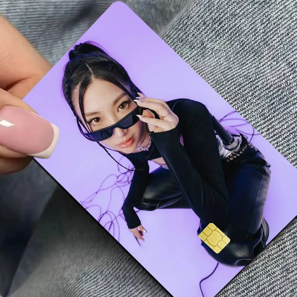 KPOP Singer E-EJAE Golden  4pcs 1Set Laser Holographic Sticker Skin Cover for Credit Bank Debit Card