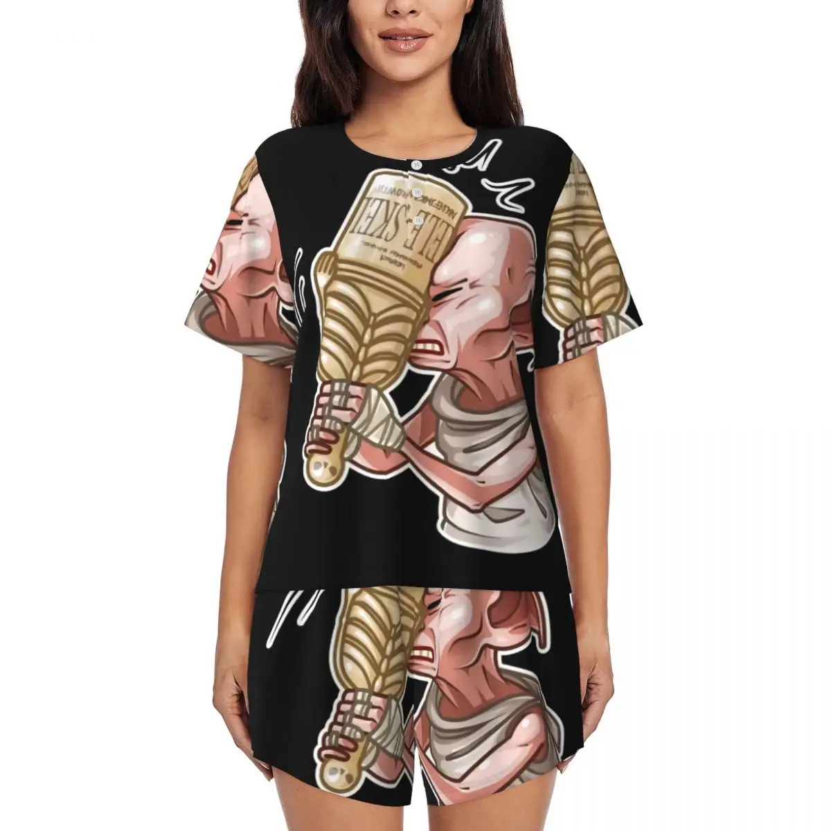 

Custom Printed Women Dobby - Magic Movie Character Pajamas Set Short Sleeve Halloween 2 Piece Sleepwear Pj Lounge Sets