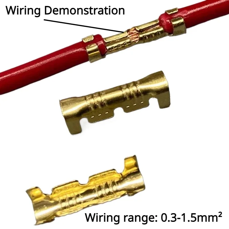 100Pcs  0.5-1.5mm² U Shaped Electrical Copper Buckle Wire Connectors Terminals