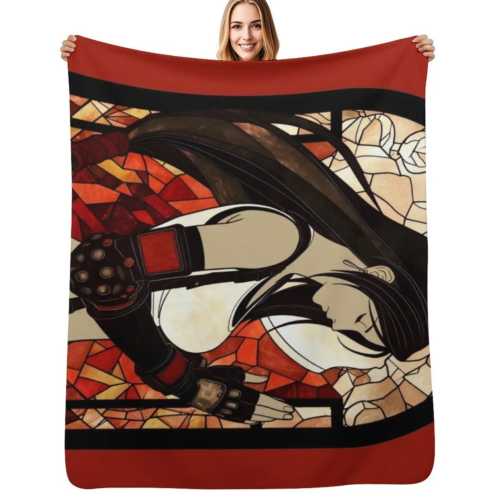 Stained Glass Tifa Throw Blanket Flannels For Baby blankets ands Decorative Sofa Moving Shaggy Blankets
