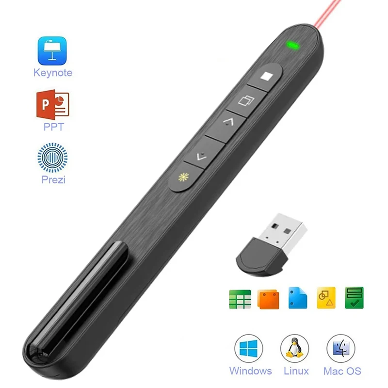 2.4GHz Wireless Powerpoint Presentation Remote Control Pen Pointer Clicker Presenter Multimedia Electronic Infrared Page Turner