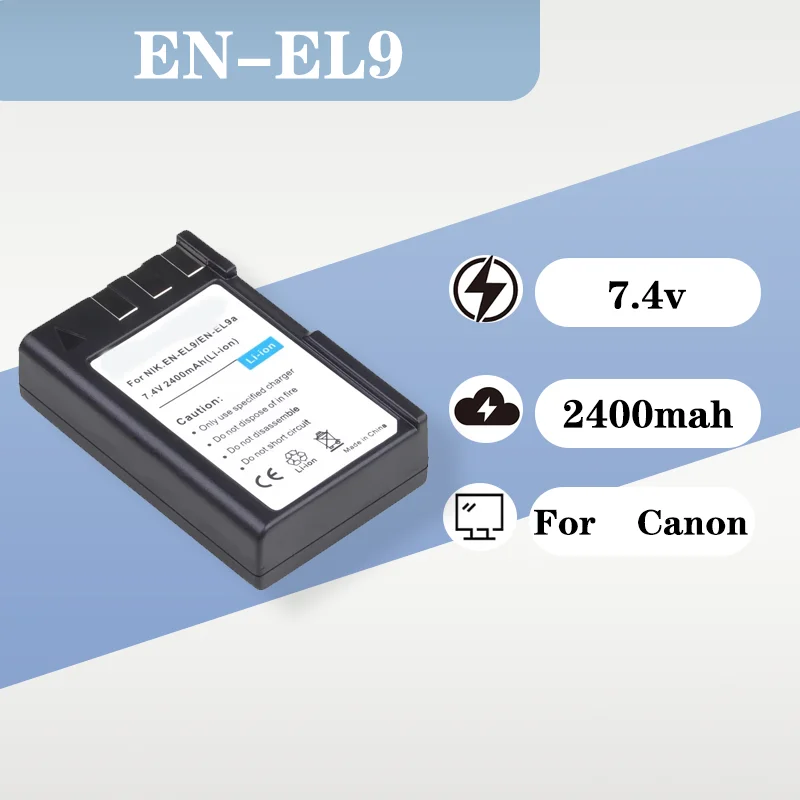 

Аккумулятор для камеры 2400 мАч EN-EL9, совместимый с EN-EL9 D40 D60 D40X D5000