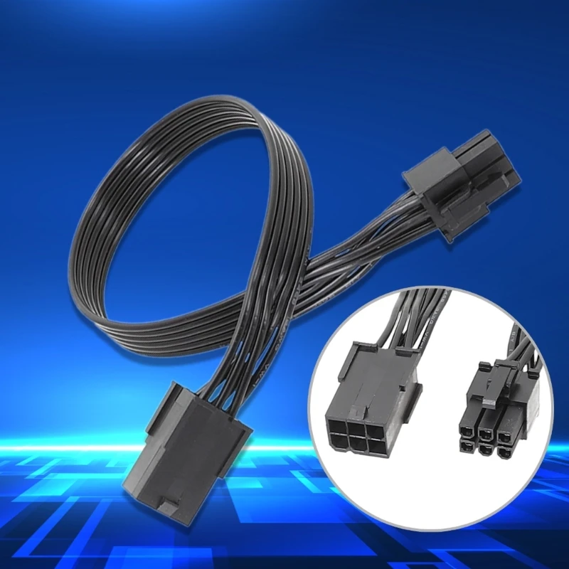 Cable de alimentación para tarjetas gráficas de 6 pines, Cable plano de extensión macho y hembra, Pcie, GPU